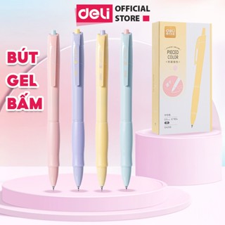 Bút Gel Deli Ngòi 0.5mm Màu Pastel Có Đệm Tay Deli Viết Trơn Tru Nhanh Khô Dễ Thương Học Sinh Sinh Viên