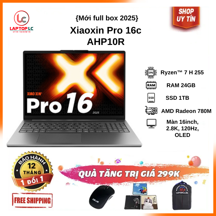   Mới 100%  Xiaoxin Pro 16c AHP10R_2025 {R7-H 255   24G   SSD 1T   VGA 780M   16in 2.8K 120Hz OLED} 