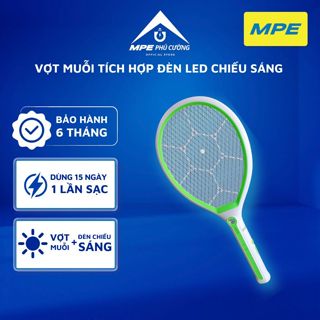 (CHÍNH HÃNG) MPE - Vợt muỗi 3 tầng lưới 2 chế độ hoạt động tích hợp đèn led chiếu sáng Chính hãng MPE