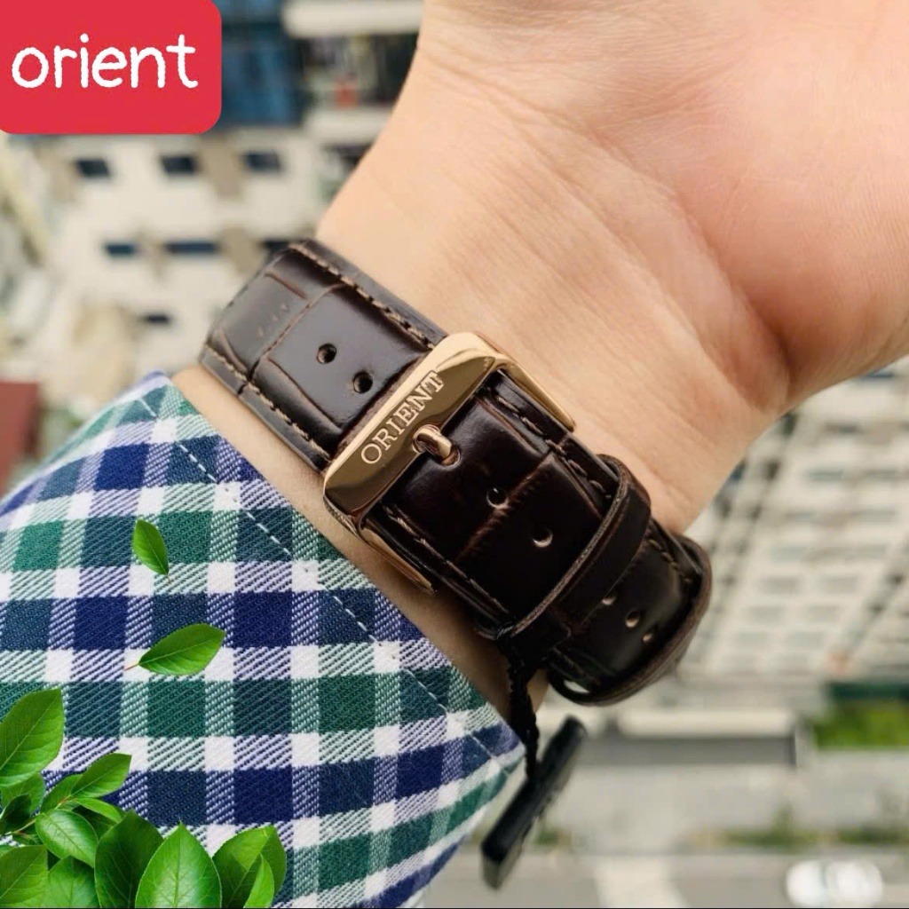 [ ORIENT ] Dây Da Đồng Hồ Orient Nam Nữ Da Bò VP Màu Đen Và Nâu Tặng Kèm Tovit Và Chốt
