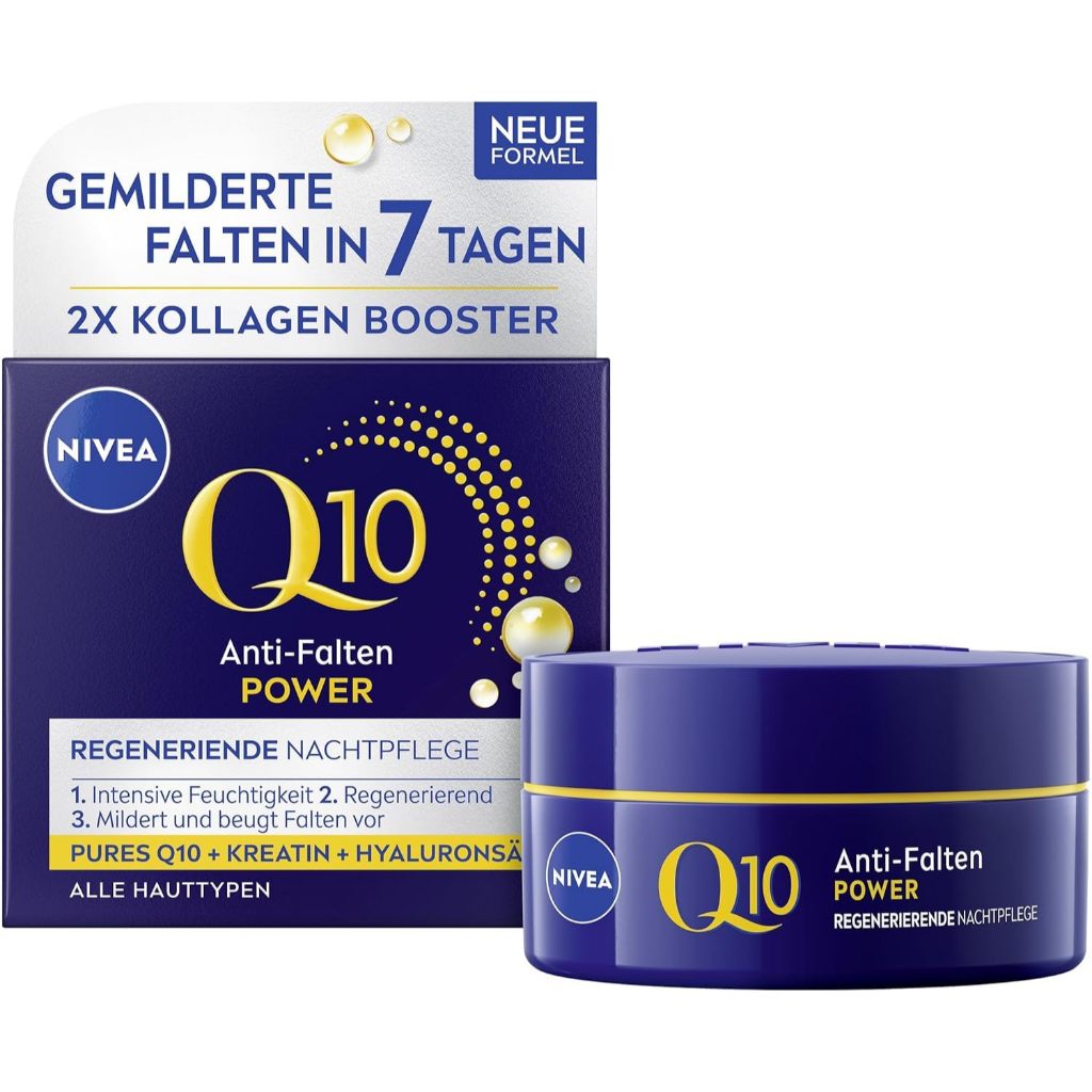 @HalloShopHàngxáchtayĐức - Kem dưỡng ẩm chống lão hóa ban đêm NIVEA Q10 Anti Falten Power Regenerie 