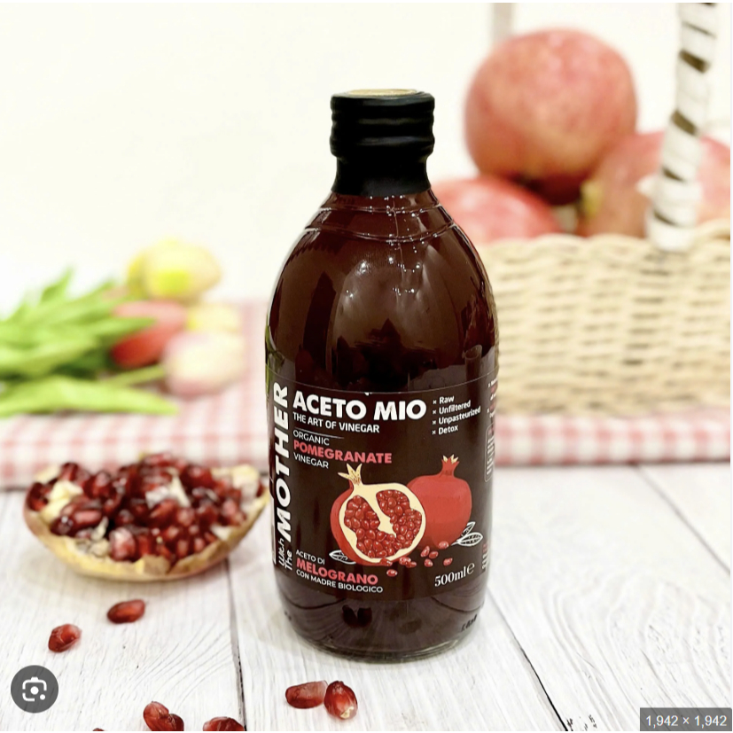 Giấm Lựu Hữu Cơ Aceto Mio có giấm cái Organic 500ml