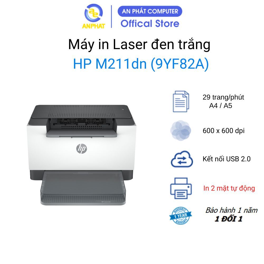 Máy in Laser đen trắng HP M211D / M211DW (In đảo mặt, A4, USB + Wifi)