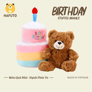  Gấu Bông Bánh Sinh Nhật 2in1 Gấu Teddy Bên Trong Sang Trọng Dễ Thương Nhồi Bông Đồ Chơi Dành Cho Bé 