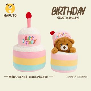  Gấu Bông Bánh Sinh Nhật 2in1 Gấu Teddy Bên Trong Sang Trọng Dễ Thương Nhồi Bông Đồ Chơi Dành Cho Bé 
