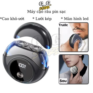 Máy Cạo Râu Pin Sạc Lưỡi Kép – Máy Cạo Râu Nam Cạo Khô Ướt, Màn Hình LED - GGStore