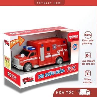 Ô Tô Mô Hình : Đồ Chơi Duka Xe Cảnh Sát - Xe Cứu Hỏa - Xe Cứu Thương - Xe Buýt Tới Trường Nhạc & Sáng Đèn Cho Bé