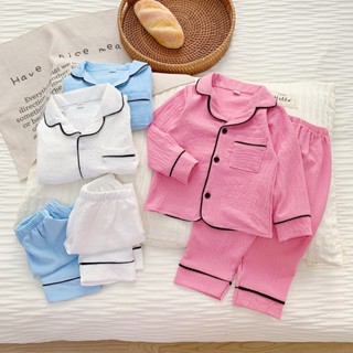  Bộ Pijama cho bé đồ ngủ cho bé trai bé gái Chất Đũi Không Nhăn dài tay cho bé Từ 6-28kg MinMin Baby 