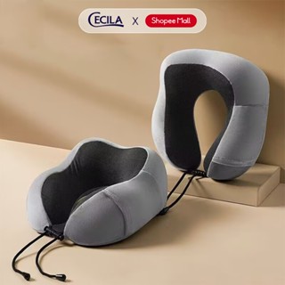  Gối kê cổ U Cecila cao su non mềm mại đàn hồi tốt vỏ mềm mịn êm ái thoáng khí dành cho dân văn phòng du lịch 