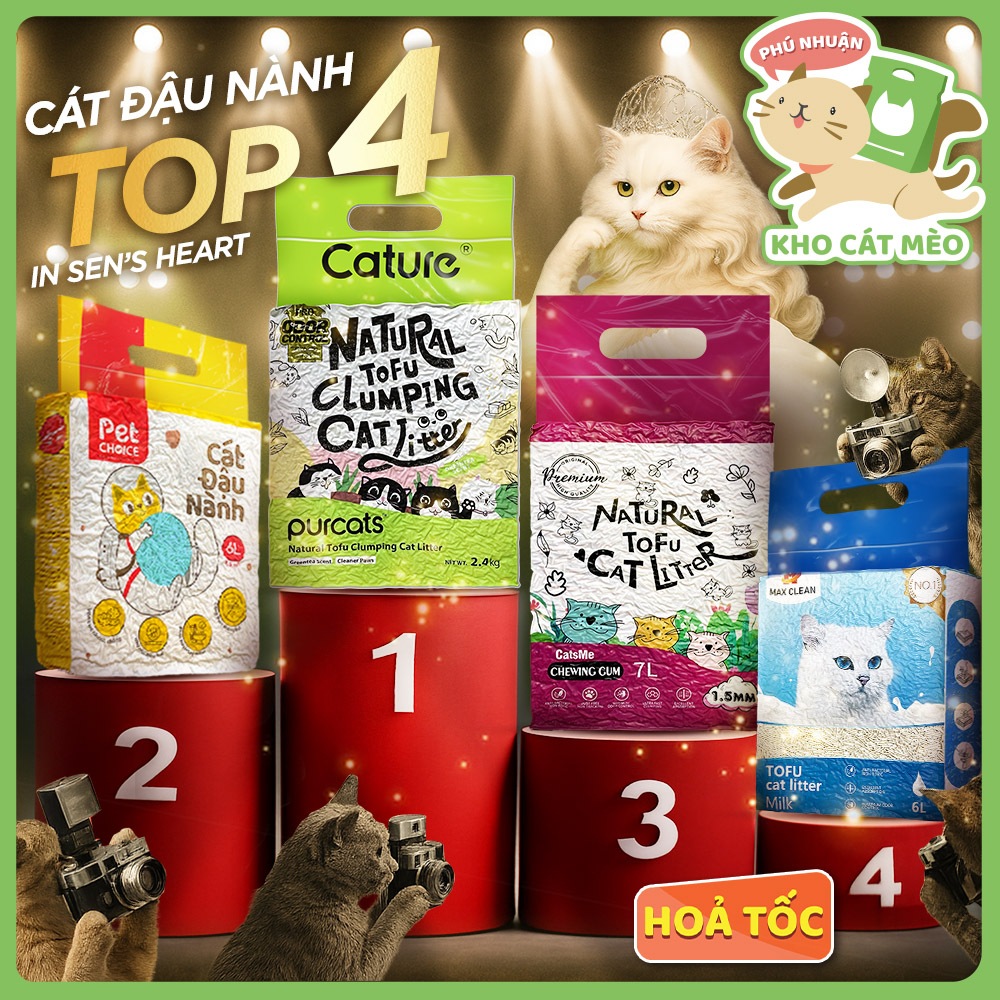 TOP 4 Cát Đậu Nành - cát vệ sinh cho mèo được yêu thích nhất Cature, Catsme, Pet Choice, Max clean]]