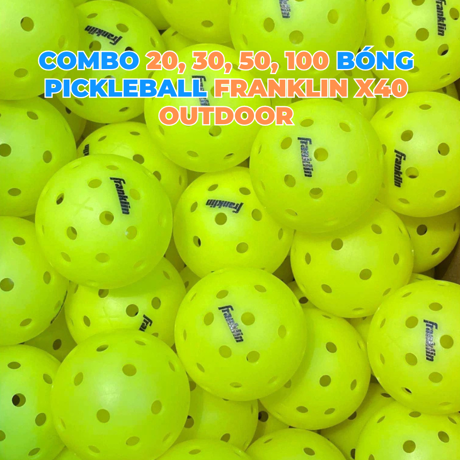 [TRỢ GIÁ] Combo 20, 30, 50, 100 Bóng Pickleball Franklin X40 Outdoor – Chuẩn Thi Đấu USAPA, Bóng Ngo