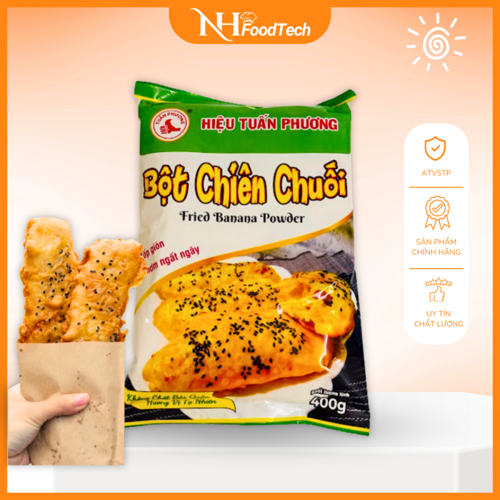 Bột Chiên Chuối Giòn Xốp Tự Làm Tại Nhà - Bột Pha Sẵn Đóng Gói 400g Tiện Lợi