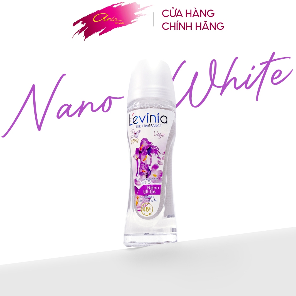 Lăn khử mùi NANO trắng da & khử ố vàng áo VOGUE L'evinia 70g
