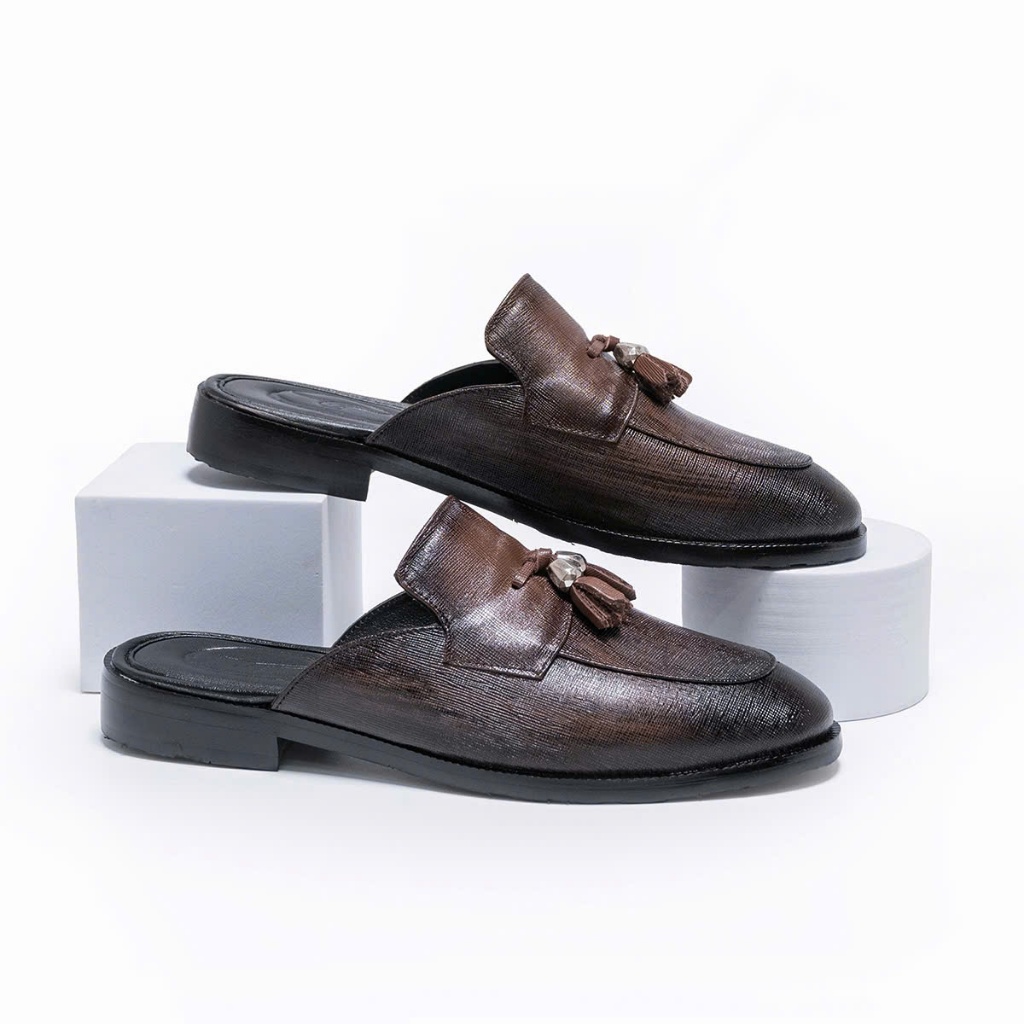 Sục nam  PATINA da bò nguyên tấm đế Fit gỗ cực đẹp sục da nam nâu nhám full size 38-43