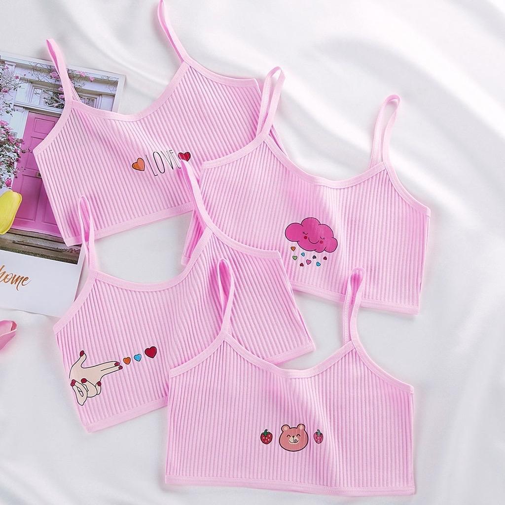 4 Áo bra học sinh học sinh cấp 1, cấp 2, áo lá cho trẻ em 18-42kg