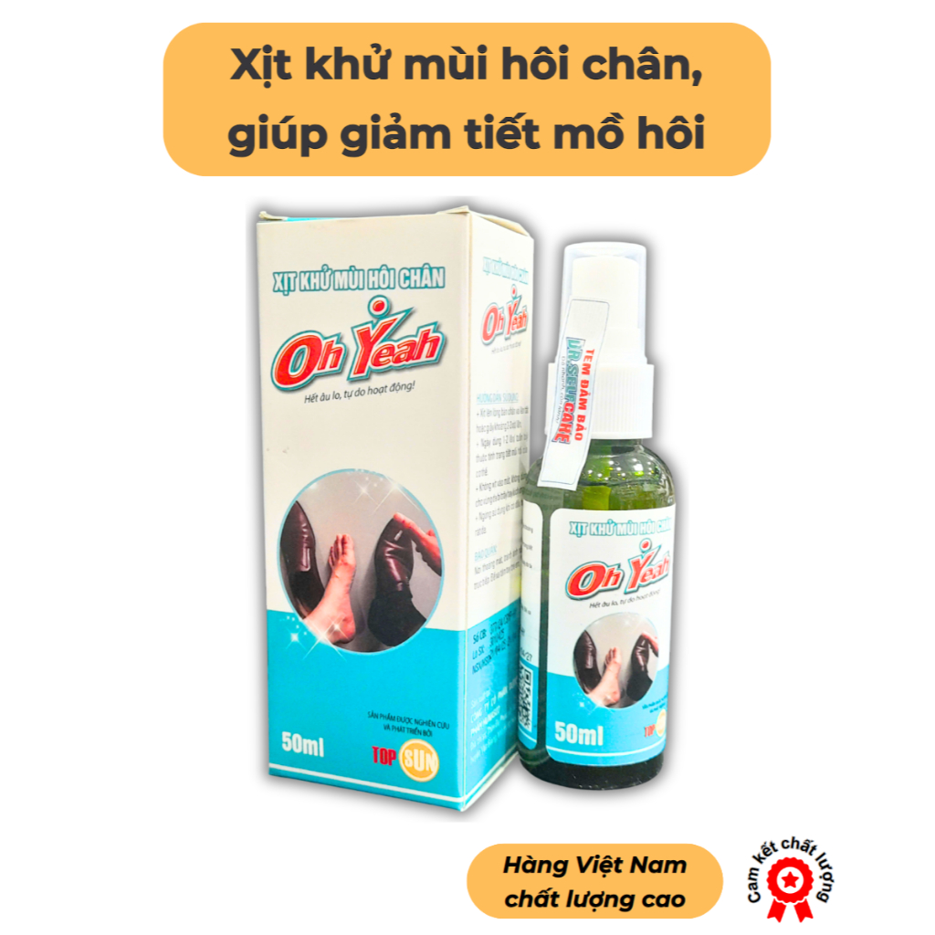 Xịt khử mùi OH YEAH - Giúp khử mùi hôi chân, làm giảm tình trạng tiết mồ hôi