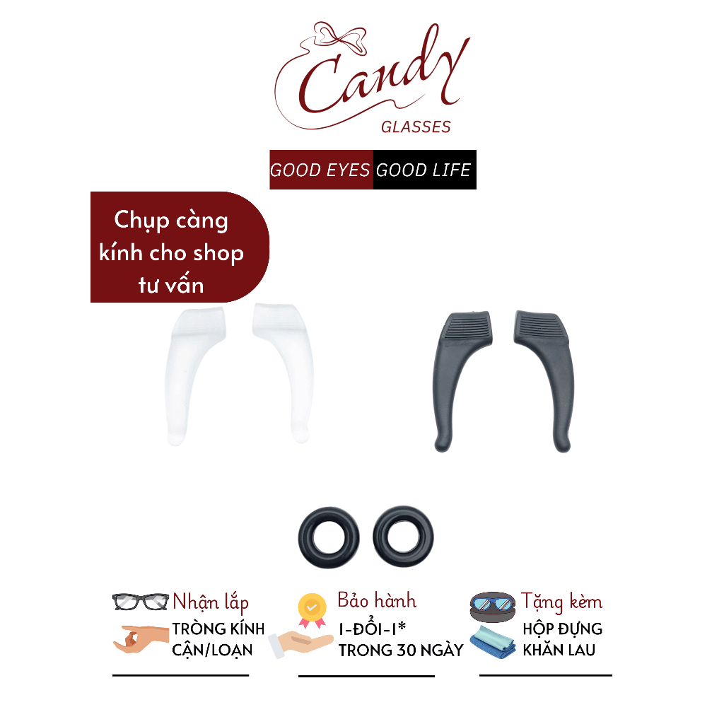 Bộ gài mắt kính silicon giữ kính chống rơi khi hoạt động mạnh – Kính mắt Candy
