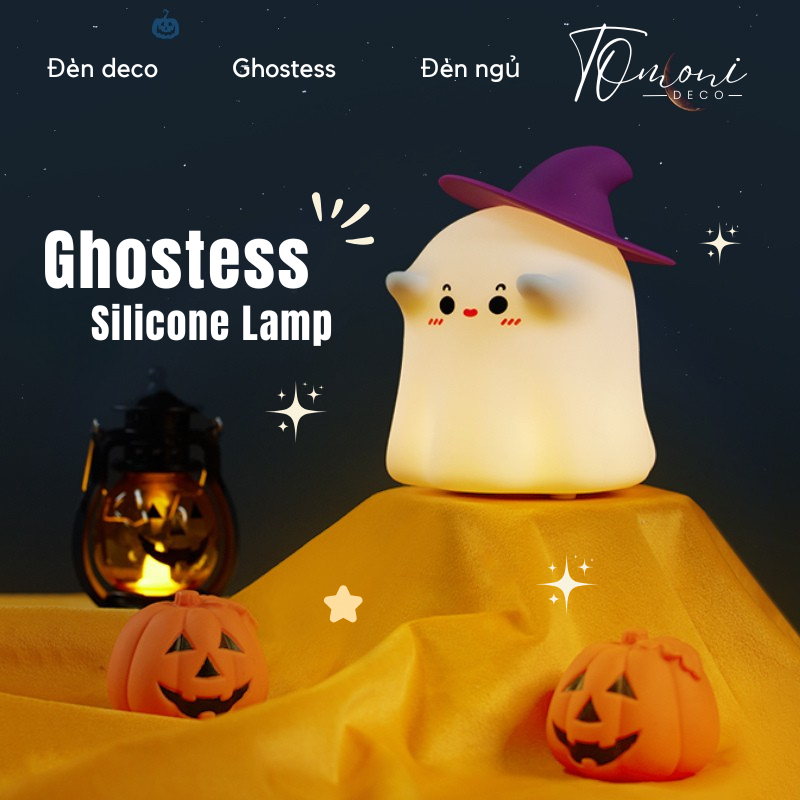 Đèn Ngủ Silicon Cảm Ứng Ghostess - Đèn Deco Trang Trí Bàn Làm Việc, Phòng Ngủ , Làm Quà Tặng