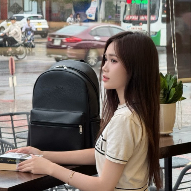 Balo Da BAGO S-Premium, chống nước, đựng vừa Laptop 16inch, thiết kế minimalist luxury