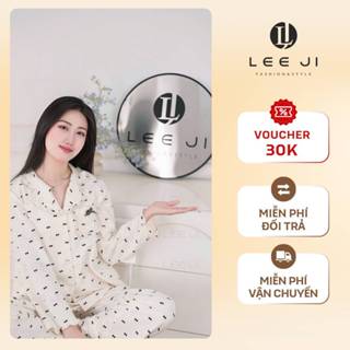  Bộ Pijama Nữ Mặc Nhà Nơ Chấm Bi Dài Tay Chất Thô Đũi Mềm Mại Thấm Hút Mồ Hôi NT01 