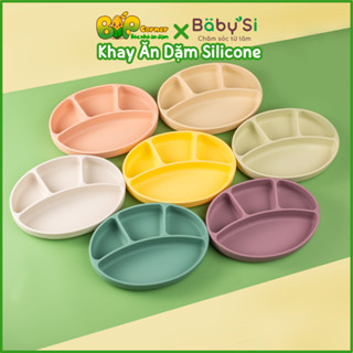 Khay Silicon Ăn Dặm, Khay Silicone 4 Ngăn Babysi Cho Bé Ăn Dặm