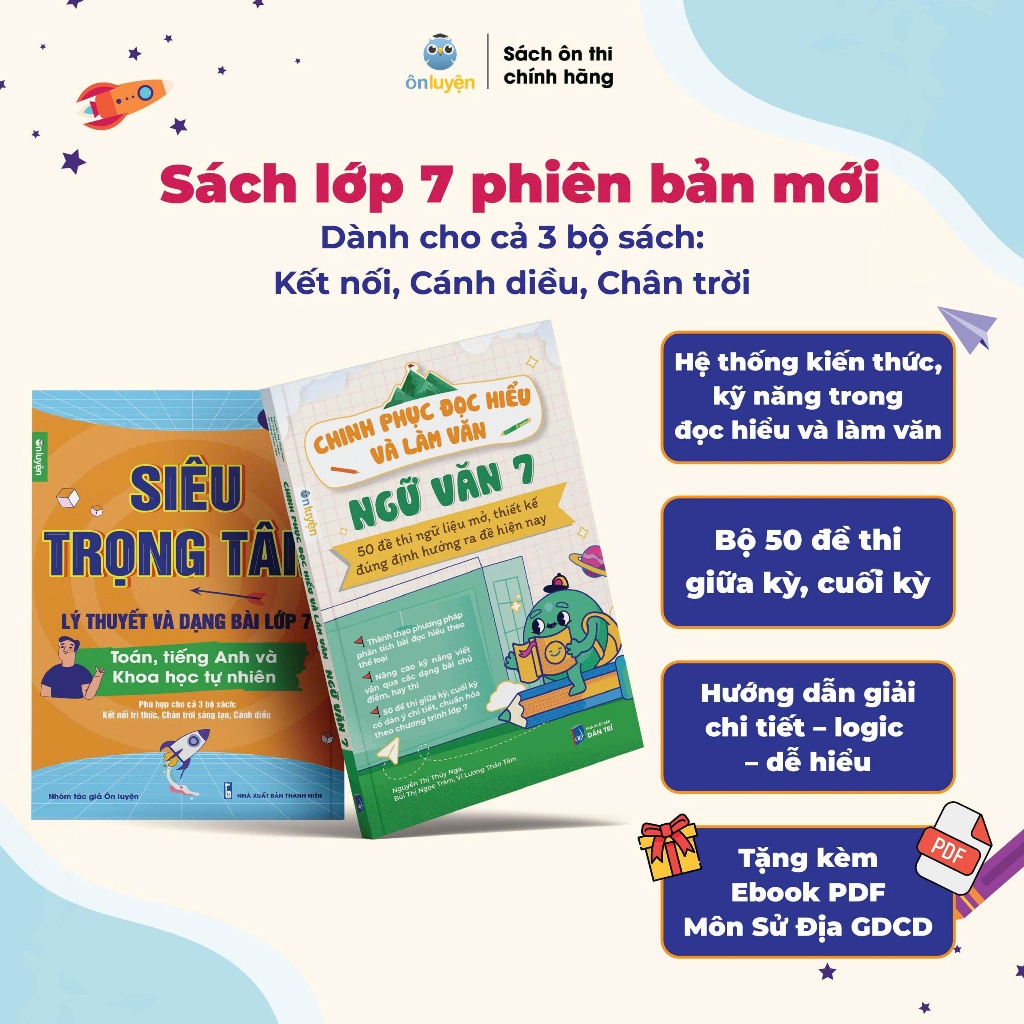 [Lớp 7] Combo Sách Toán anh KHTN+ Chinh phục đọc hiểu và làm văn NGỮ VĂN 7 dành cho cả 3 bộ sách