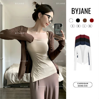 Áo Khoác cardigan dáng dài trơn nhiều màu, áo khoác ngoài tay dài co dãn 4 chiều kiểu dáng bánh bèo tiểu thư BYJANE-901
