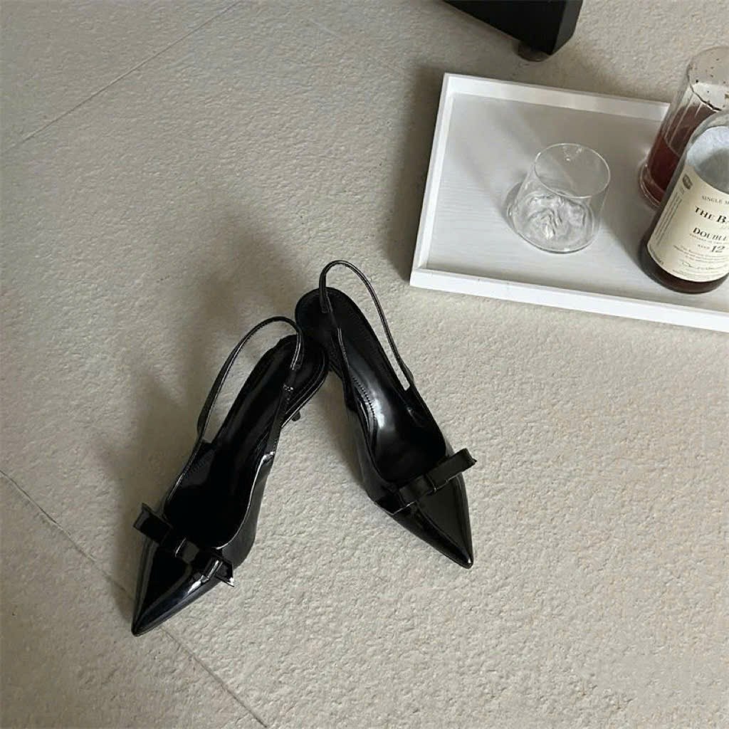 GIÀY CAO GÓT Chất Da Bóng NƠ THẮT NGANG 3 MÀU Bo Chụn Gót Nhọn Cao 5cm-7cm-9cm Dành cho Nàng đi chơi đi tiệc Shoes Nữ | BigBuy360 - bigbuy360.vn