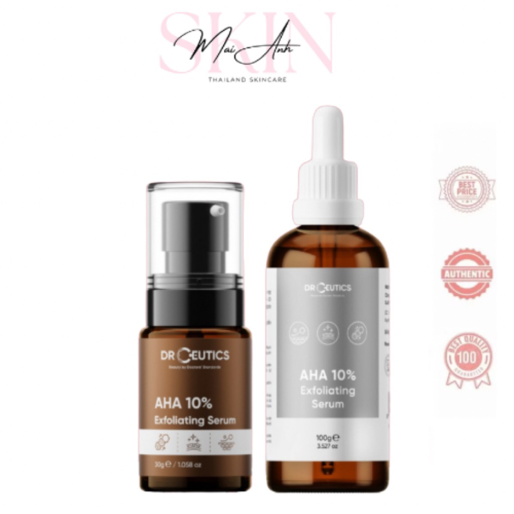 [Chính Hãng] Serum 10% AHA DrCeutics Tẩy Da Chết Làm Sáng Và Chống Lão Hóa Da 30G
