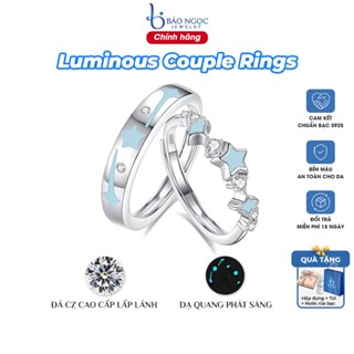 Nhẫn đôi bạc nam nữ S925 LUMINOUS Dạ quang phát sáng, Nhẫn cặp freesize, Quà tặng người yêu - ND3031