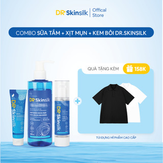  Combo 3 Sản Phẩm Drskinsilk Ngừa Mụn Body – Sữa Tắm + Xịt + Kem Mụn Lưng Ngực | Tảo Biển Mát Da Sạch Bụi Bẩn Dưỡng Ẩm 