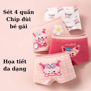Sét 4 Quần Chíp Đùi Bé Gái Hình In Cute Siêu Đáng Yêu, Chất Liệu Cotton Cao Cấp Thấm Hút Tốt Và Không Hại Cho Da Bé CD04