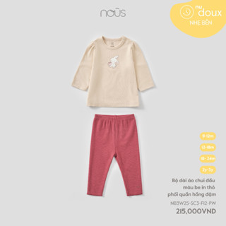 Nous Baby Bộ dài tay, bộ quần áo cho bé trai bé gái chất liệu thoải mái màu sắc cho bé từ 8.5-15kg BST T8
