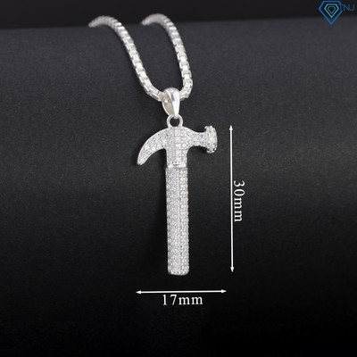 Dây chuyền bạc nam mặt chiếc búa đính đá cá tính DCA0181 - Trang Sức TNJ