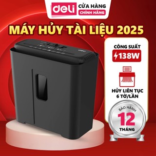 Máy Hủy Tài Liệu Cao Cấp Deli Chính Hãng Máy Băm Cắt Giấy Công Suất 200W Bảo Mật Giấy Tờ Cho Văn Phòng Nhà Trường