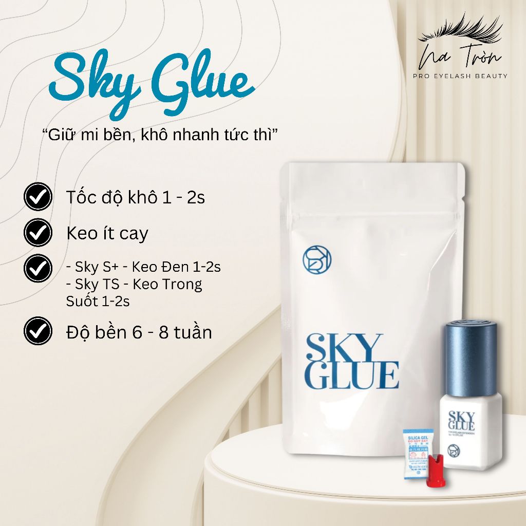 Keo Nối Mi SKY GLUE - Phù Hợp Mọi Thời Tiết, Nối Mi Classic & Tạo Fan Volume Bền Đẹp - Dụng Cụ Nối Mi NA TRÒN