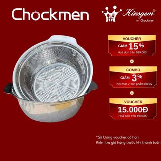 Set Rổ Chậu KINSGEM By CHOCKMEN Inox 304 Size 23-25-27-29-31Cm Rổ Rửa Rau Rửa Hoa Củ Quả Có Tay Cầm Âu Trộn Thực Phẩm 