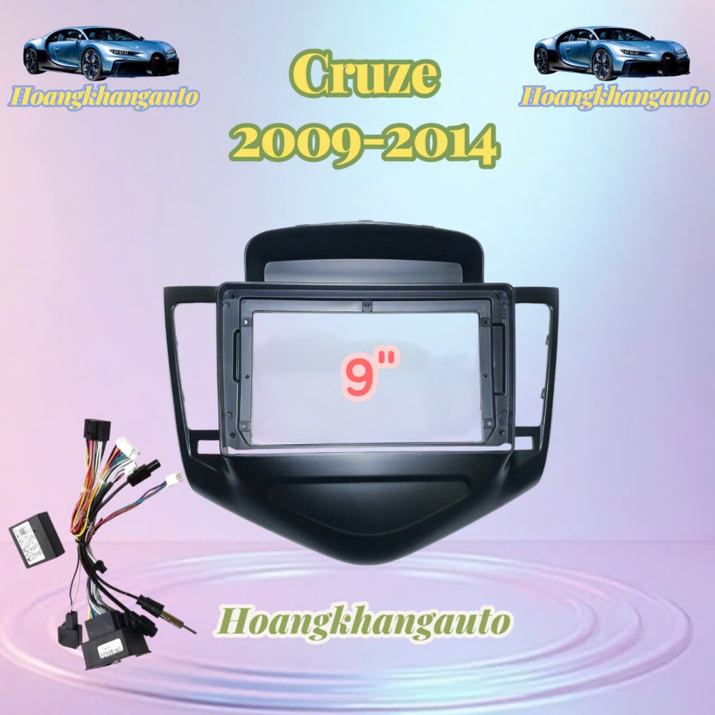 Mặt dưỡng  lắp màn android cho xe Cruze + Lacetti 2009 - 2014, 9 inch kèm canbus và jack zin