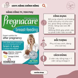 PREGNACARE BREASTFEEDING - Bổ sung vitamin & khoáng chất cho phụ nữ cho con bú (mẹ sau sinh)