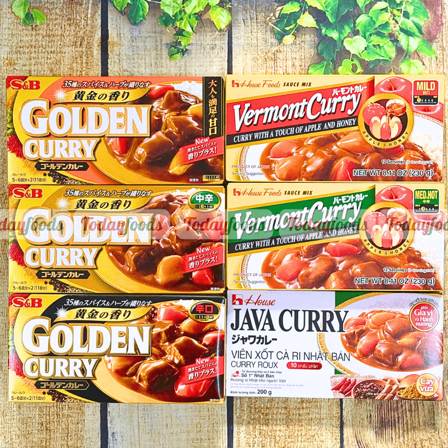 Viên Cà Ri Nhật Java Curry | Golden Curry vị Cay Vừa / Mặn Ngọt (hộp 5-6 phần ăn) [Viên nấu cà ri]