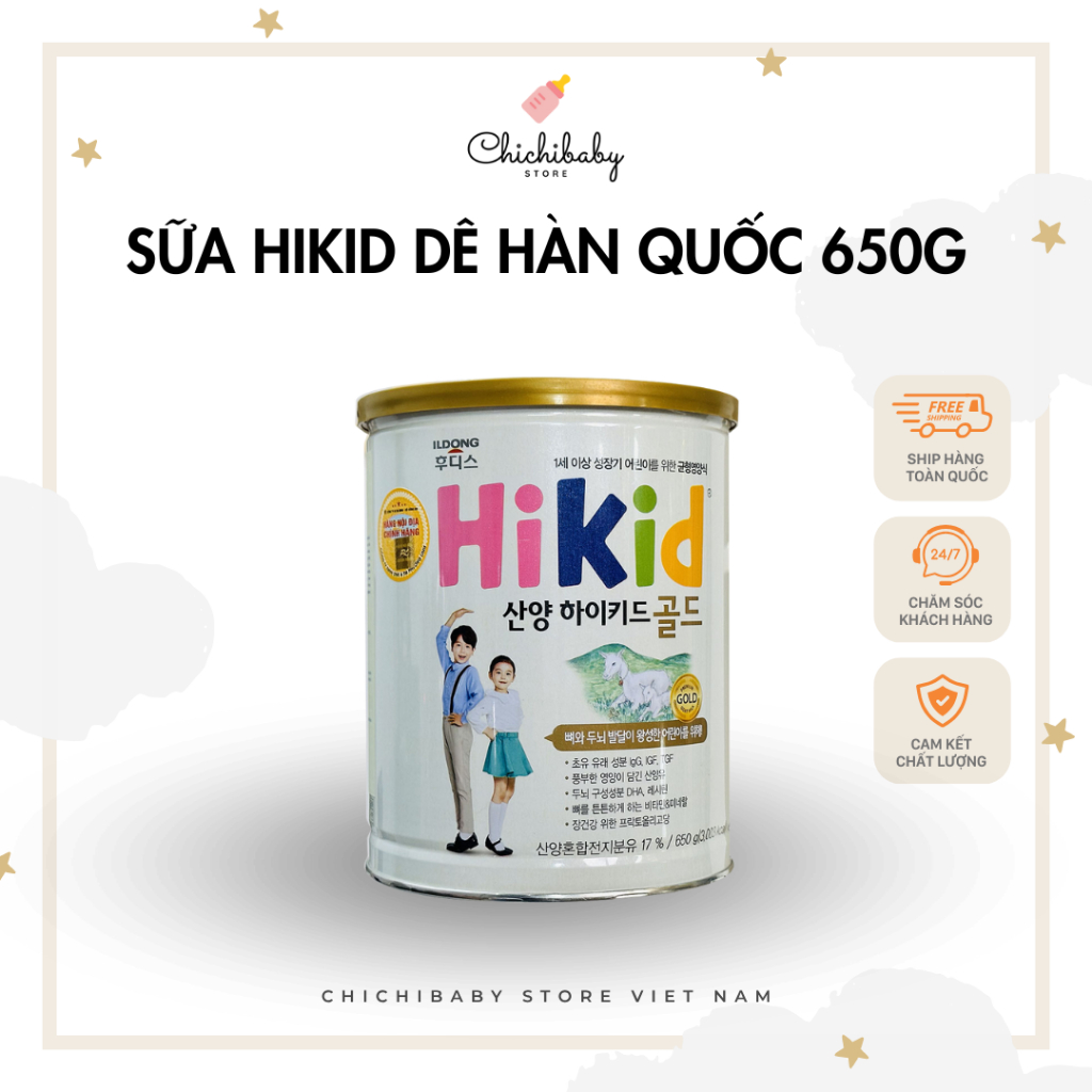 Sữa Hikid Dê nội địa Hàn vị vani 650gr (1-9t) _ Hàng chính hãng