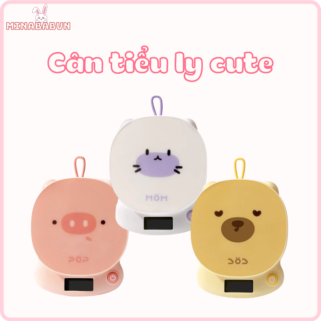 Cân điện tử cute, dụng cụ cân đồ ăn dặm làm bánh độ chính xác cao, Cân tiểu ly (1-10kg) TẶNG KÈM PIN