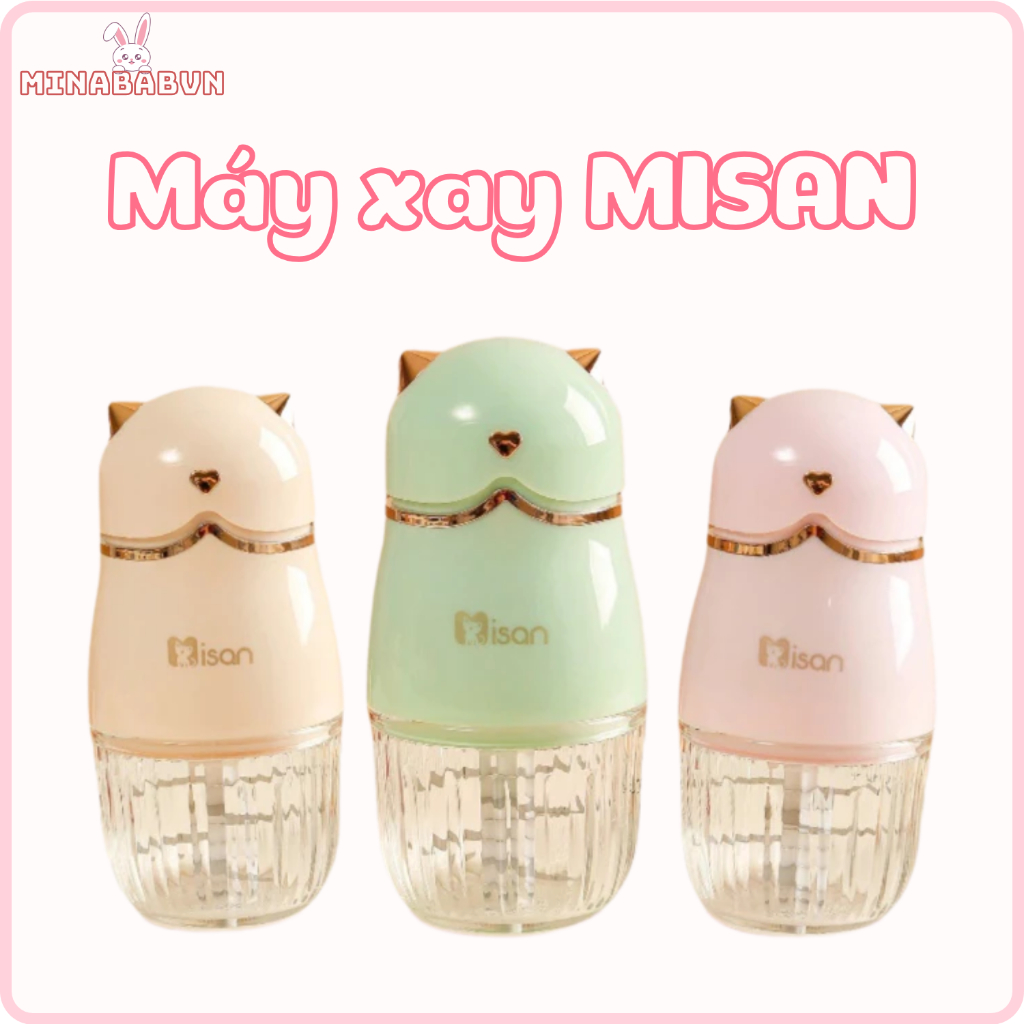 Máy xay Misan Hattiecs 8 lưỡi dao dung tích 300ml, Máy xay đồ ăn dặm tiện lợi cho bé Misan Hattiecs