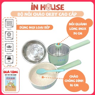 Bộ Nồi Chảo OKBY quấy bột quánh cháo chế biến đồ ăn dặm cho bé - ỉn house