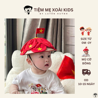 Mũ cờ bông VN 2/9 cho bé trai gái từ 0m-5y- TIỆM MẸ XOÀI