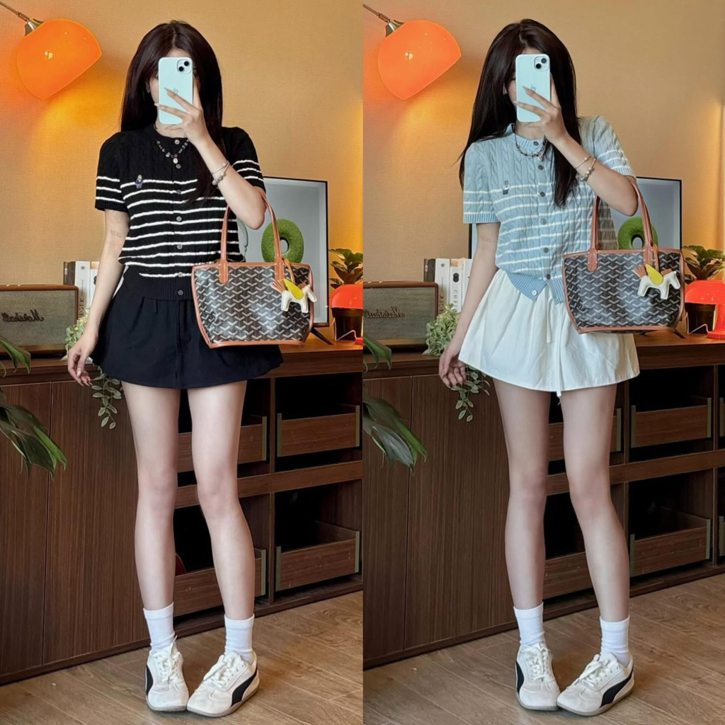 (ẢNH OLDSCHOOL) Chân váy quần kaki dáng ngắn chữ A rút dây dáng xoè CV118 | BigBuy360 - bigbuy360.vn