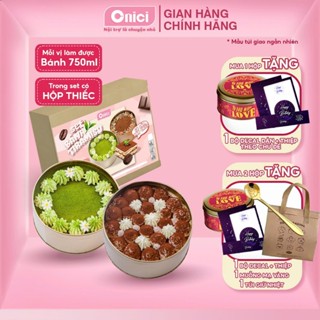Set làm tiramisu HỘP THIẾC 2 vị matcha, cacao tự chọn ONICI thành phẩm 750ml bánh