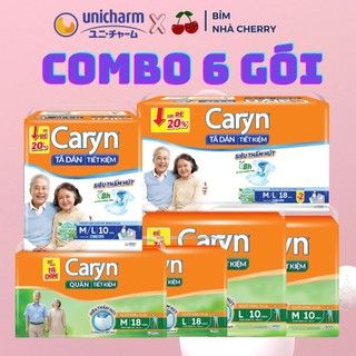  Combo 6 Tã bỉm quần DÁN người già CARYN ngày và đêm siêu thấm hút M10 L10 M18 L18 cho người già mẹ sau sinh 