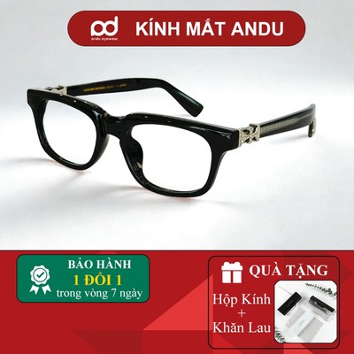 Gọng kính cận thời trang nam nữ ANDU hoạ tiết cổ điển dáng vuông nhựa cao cấp - 6073