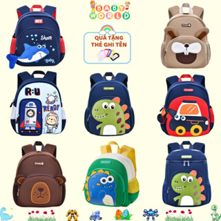 (Mẫu đẹp) Balo khủng long-máy xúc-baby shark Cho Bé Trai Bé Gái Mầm Non Mẫu Giáo 1-5 tuổi chất liệu cao cấp-dễ thương